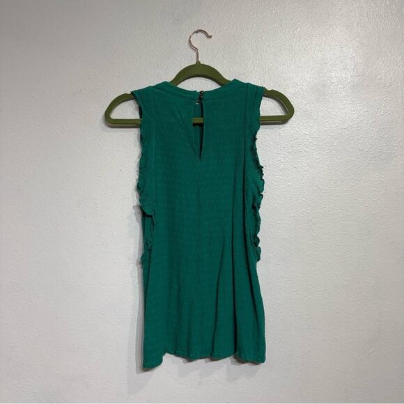 Anthropologie Maeve Green Swiss Dot Sleeveless Blouse Sz M - Picture 8 of 11